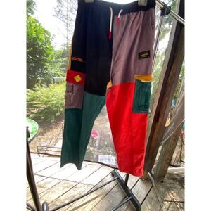 VTG 90s Coursemys Aelfric Eden Corduroy Pants Color Block Elastic Waist 2XL  EUC
